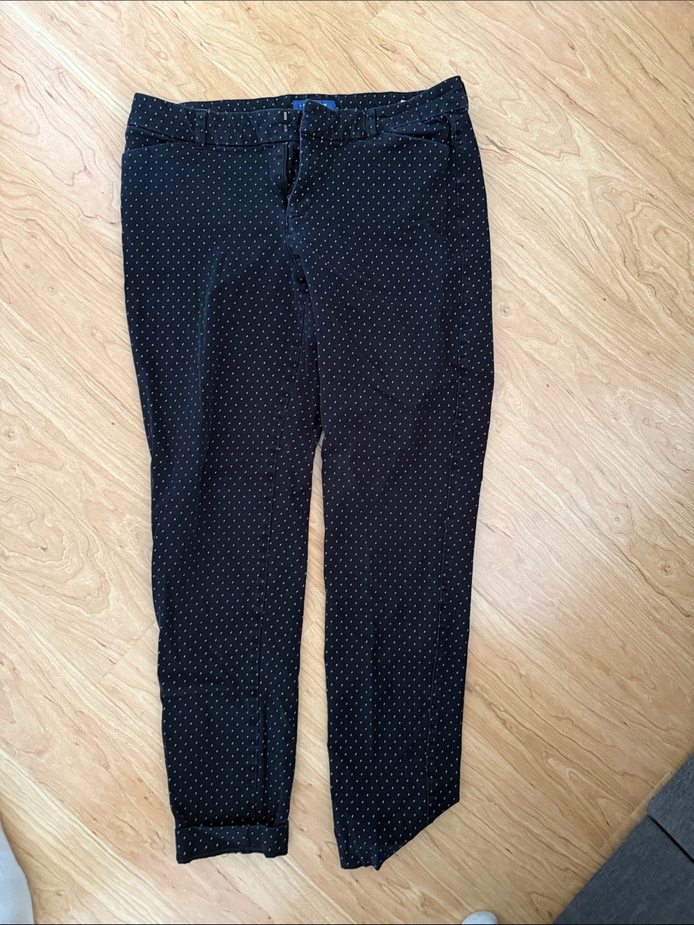 Old Navy Black Ankle Jeans with White Micro Dot Print